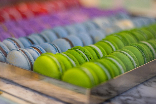 multi-colored macarons