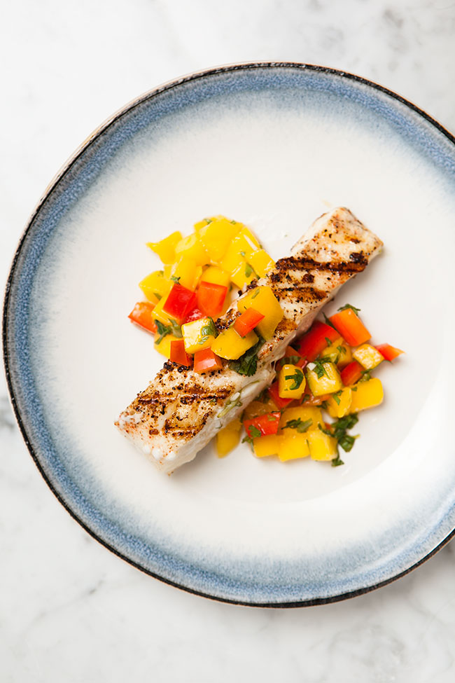 Halibut with Mango Salsa / blog.jchongstudio.com