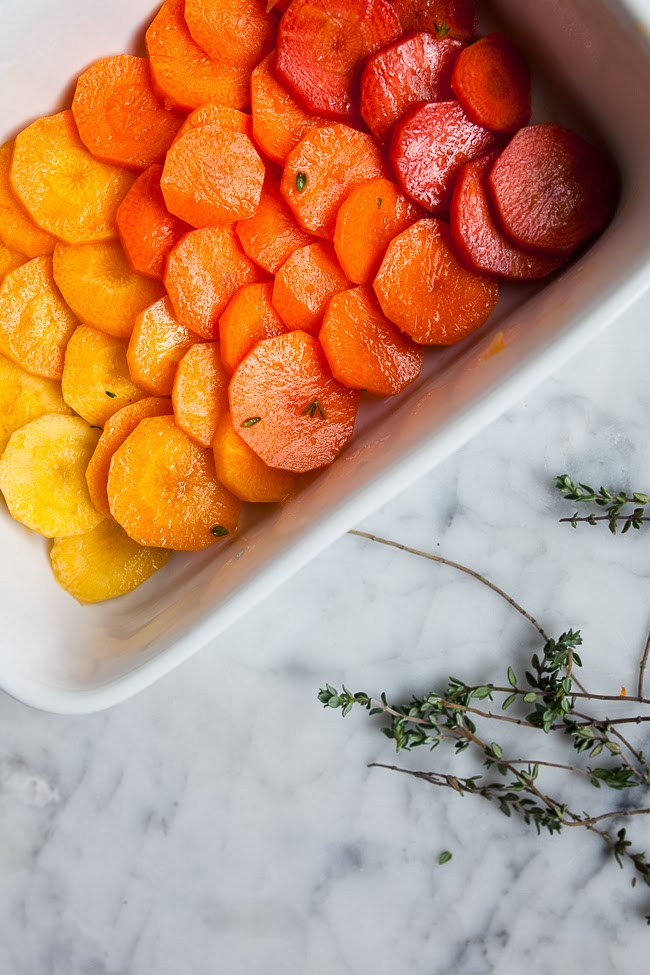 Roasted Citrus Thyme Ombré Carrots / See and Savour