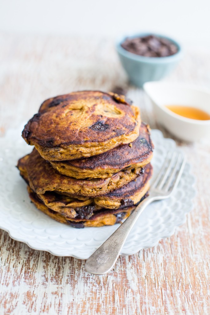 Chocolate Chip Pumpkin Pancakes – Gluten Free / seeandsavour.com