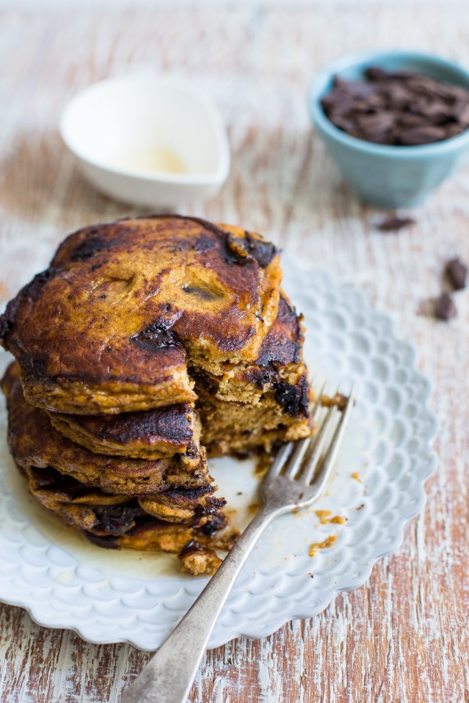 Chocolate Chip Pumpkin Pancakes – Gluten Free / seeandsavour.com