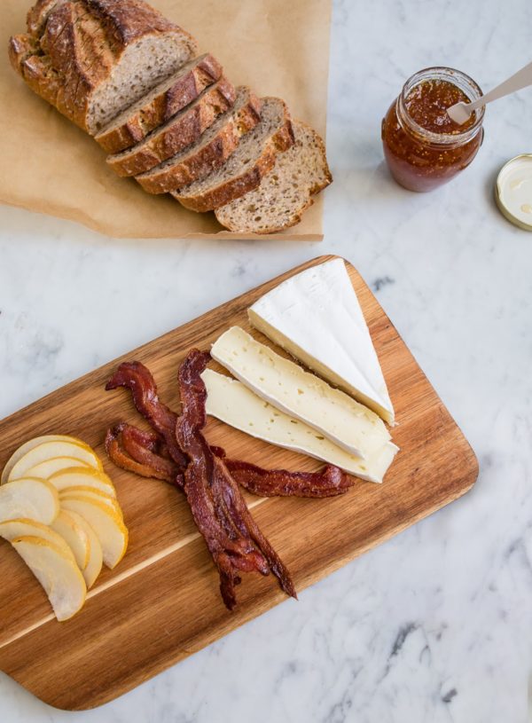 Grilled Brie with Bacon and Pear
