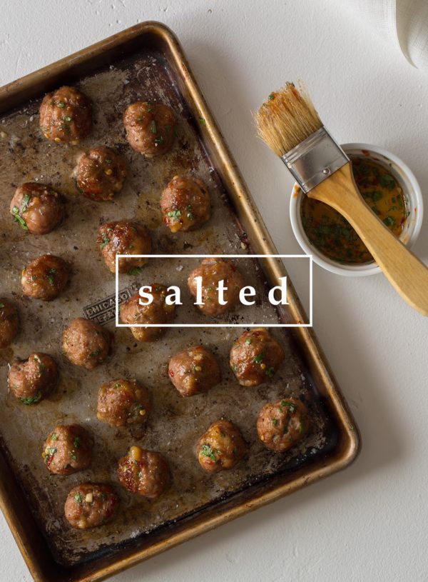 Salted {3 Month Trial} – Herb Cocktail Meatballs with Honey Mustard Sauce