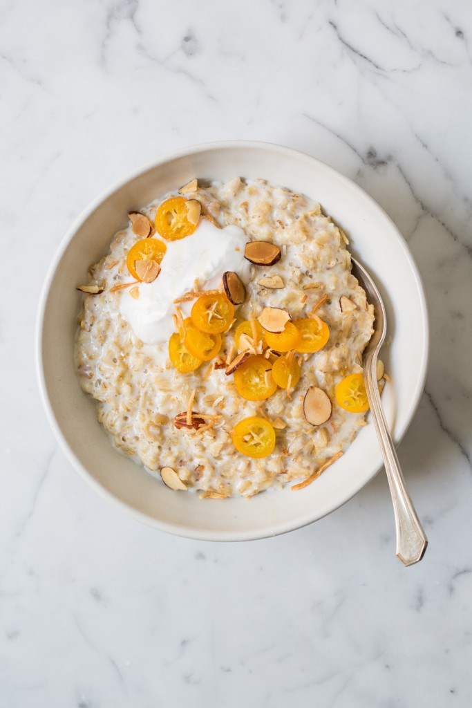 Oatmeal with Poached Kumquats / seeandsavour.com